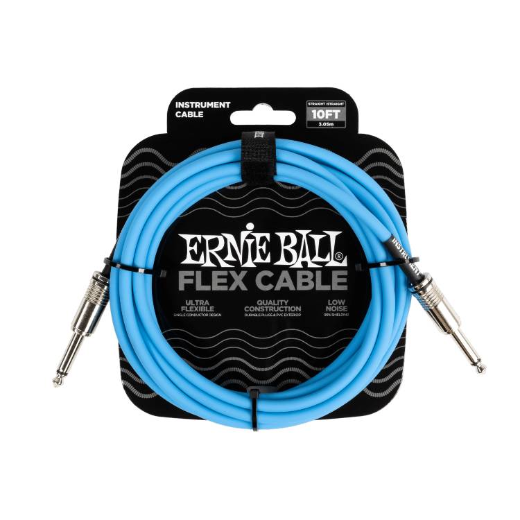 ERNIE BALL FLEX INSTRUMENT CABLE 10FT - BLUE