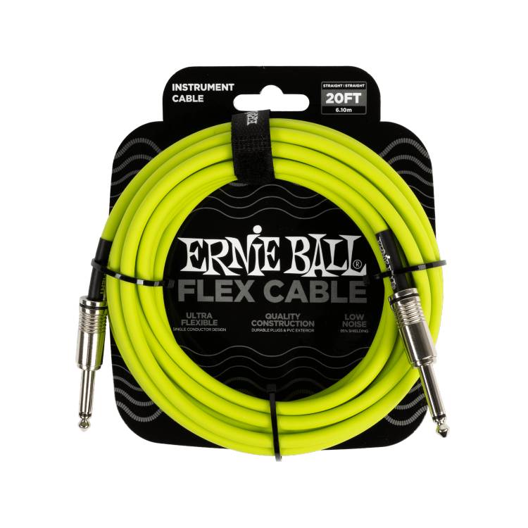 ERNIE BALL FLEX INSTRUMENT CABLE 20FT - GREEN