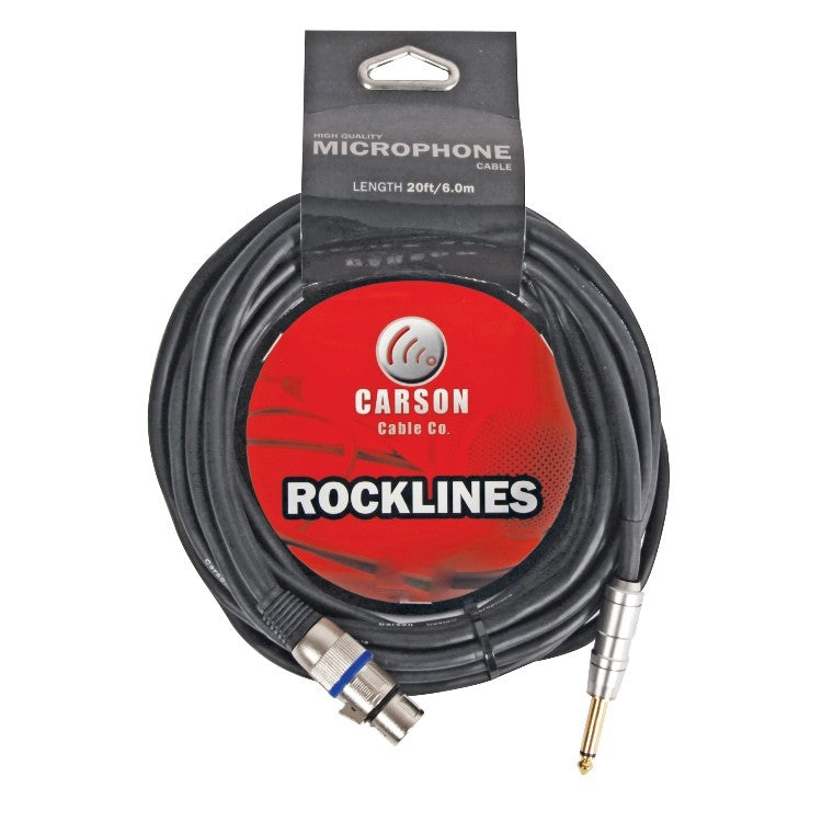 CARSON ROCKLINES 10FT XLR TO 1/4" JACK MIC CABLE