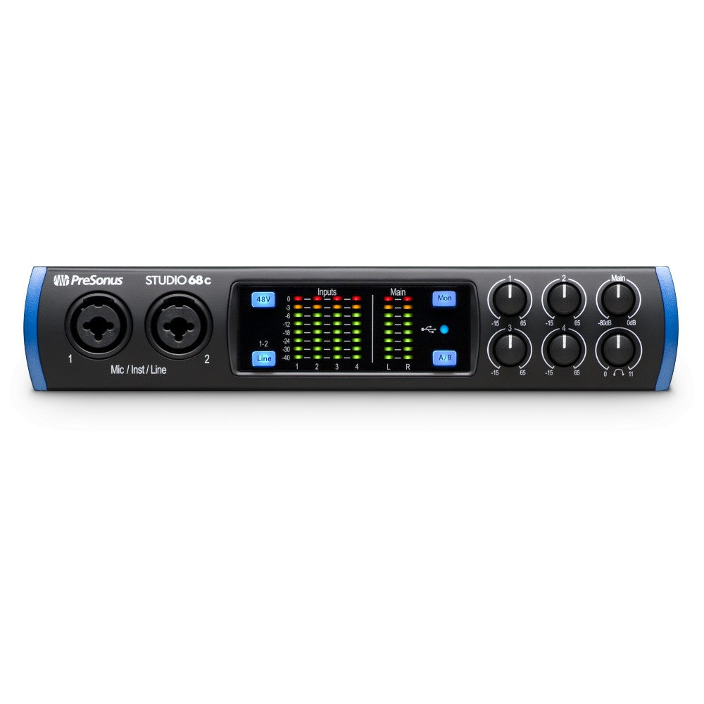 Interface Audio USB-C PreSonus Studio 68c - 4 Entrées / 4 Sorties - Pour Enregistrement Home Studio, Podcast